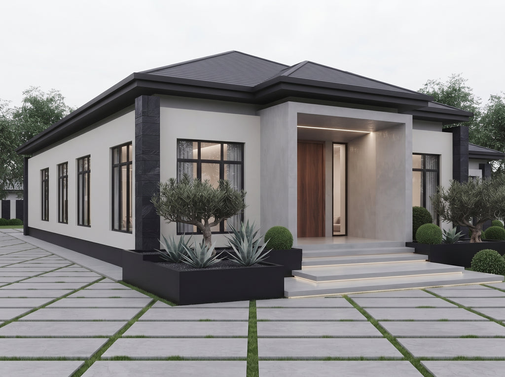 The Onyx Crest Residence | Modern Minimalist Luxury Bungalow Design