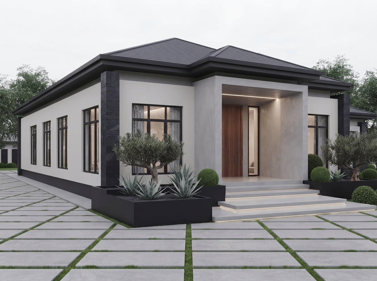 The Onyx Crest Residence | Modern Minimalist Luxury Bungalow Design