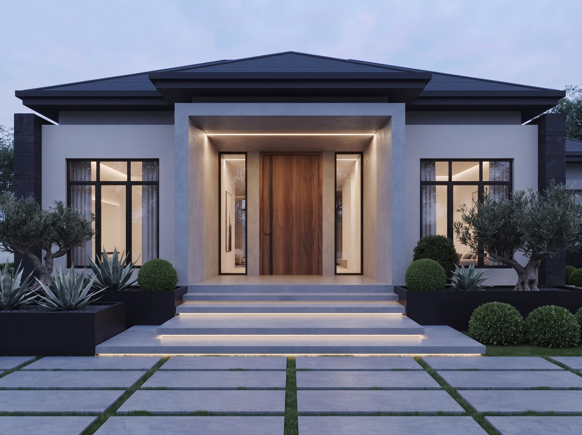The Onyx Crest Residence | Modern Minimalist Luxury Bungalow Design