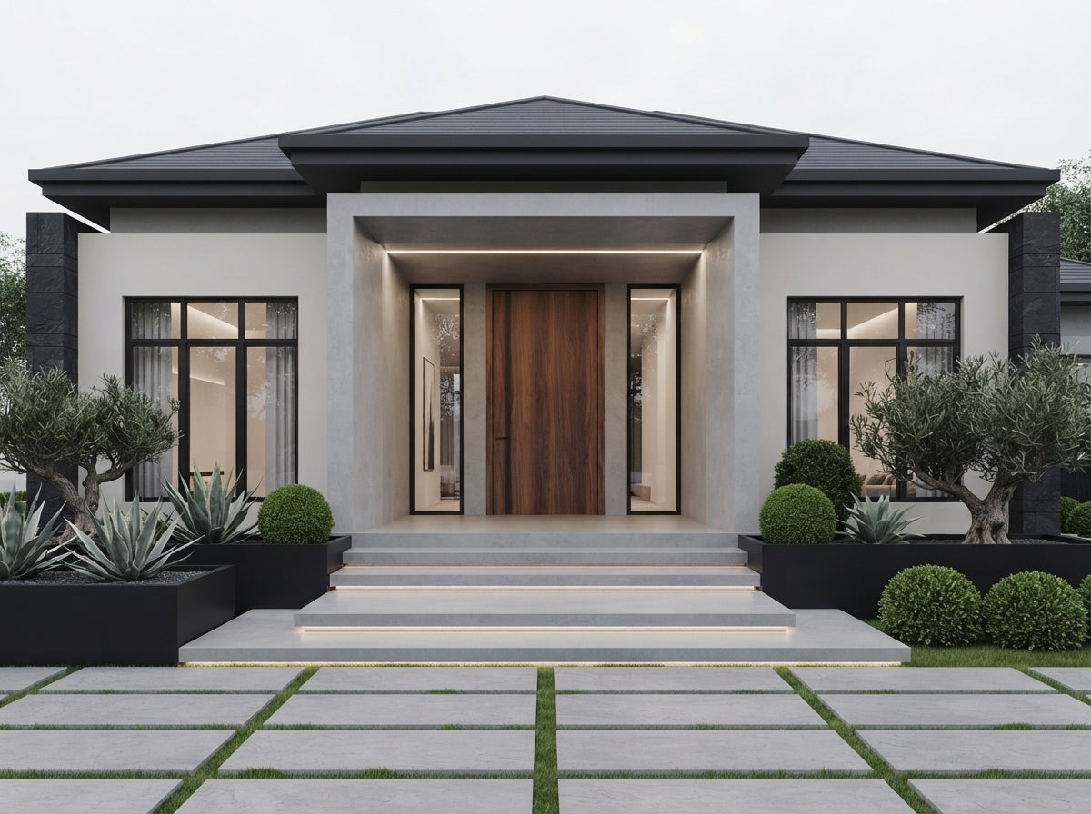 The Onyx Crest Residence | Modern Minimalist Luxury Bungalow Design