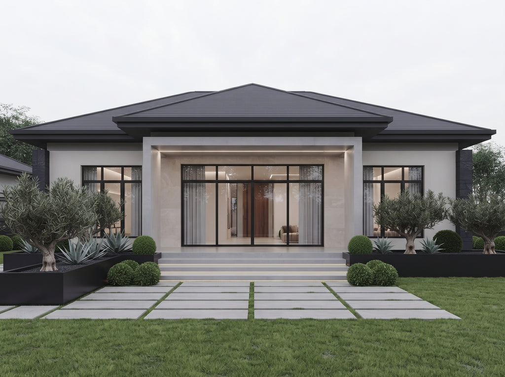 The Onyx Crest Residence | Modern Minimalist Luxury Bungalow Design